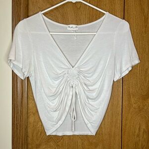 White rushed top